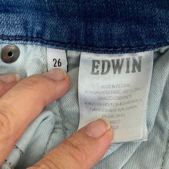 Edwin Elin Straight Leg Denim Jeans Size 26 - Picture 6 of 7